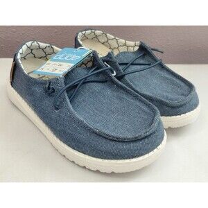 Hey Dude Girl's Wendy Youth Sparkling Denim Size K10 Toddler Slip On Moccasin